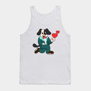 Dog as Groom with Suit & Tie Tank Top